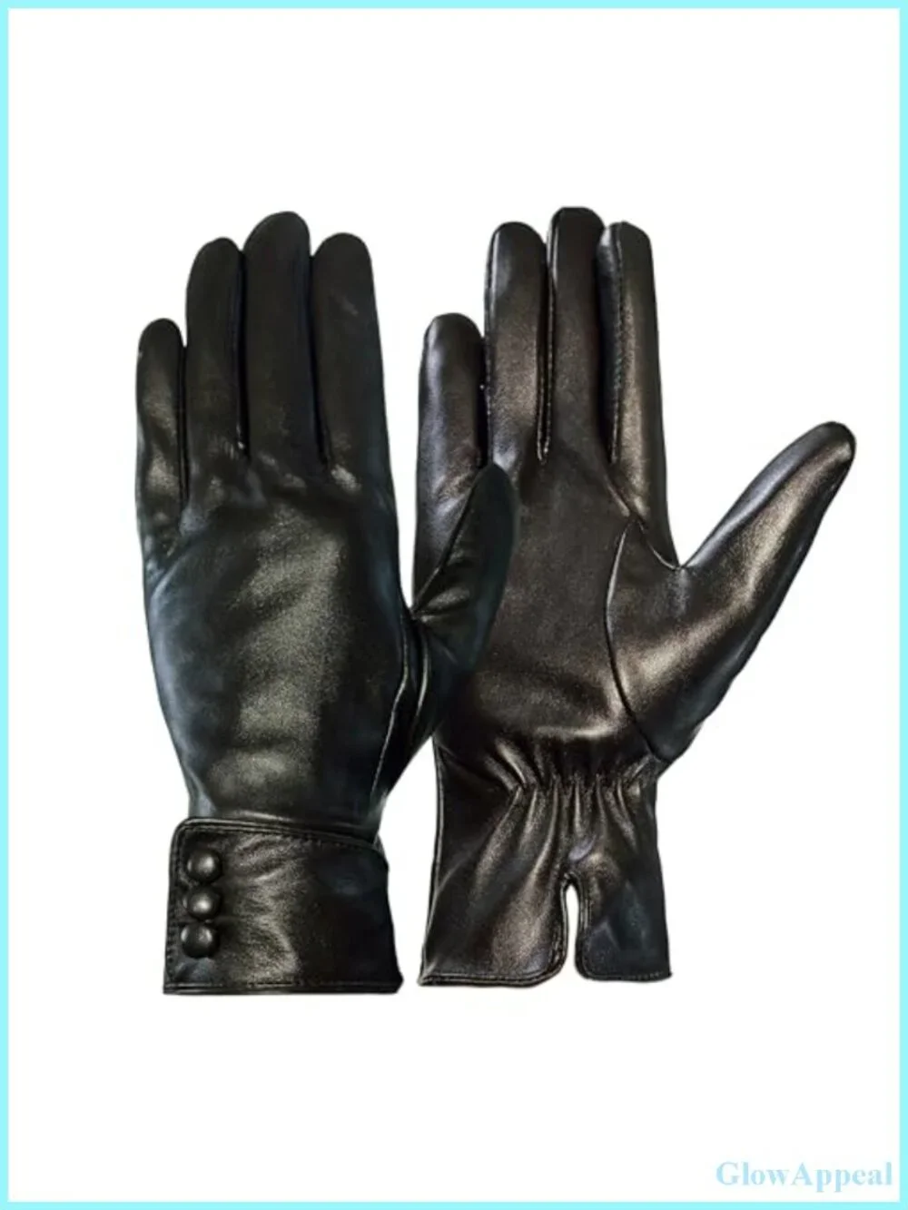 Women's Faux Leather Touch Screen Gloves Fleece Lined Windproof